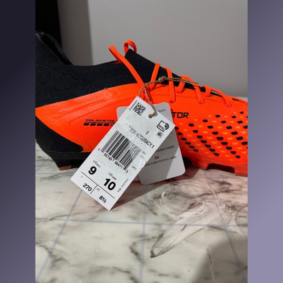 Adidas Predator Accuracy.1 FG Soccer Cleats Orange Black GW4625 Men’s Size 9 - Picture 7 of 10